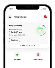 Aplikacja mobilna Santander - widok ekranu powitalnego