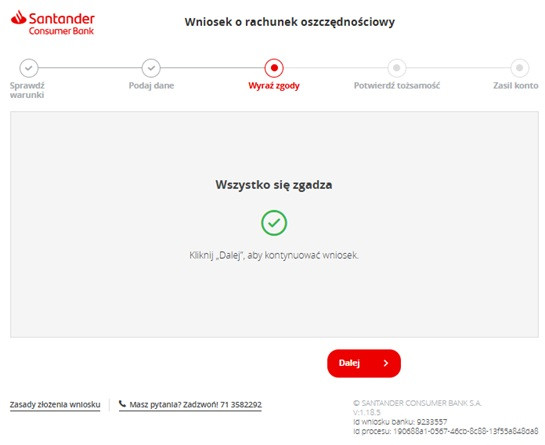 krok ósmy wniosku o Rachunek