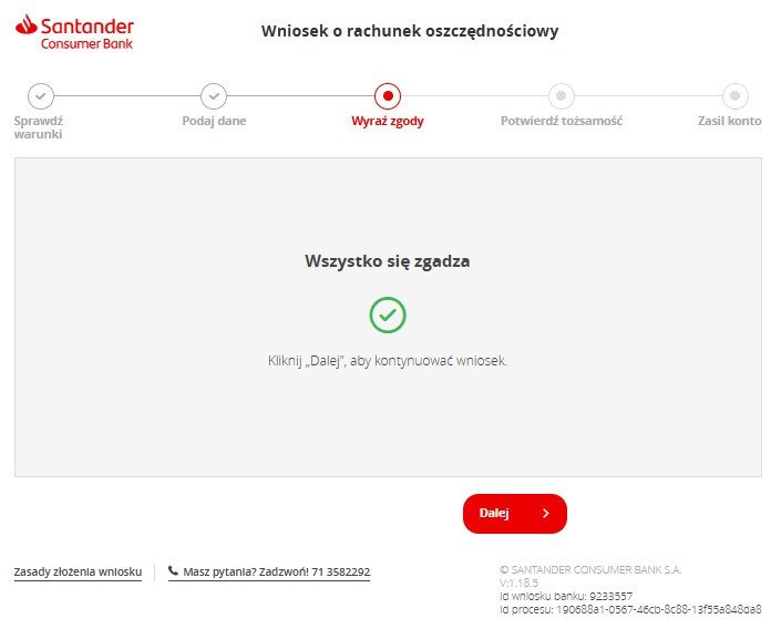 krok ósmy wniosku o Rachunek