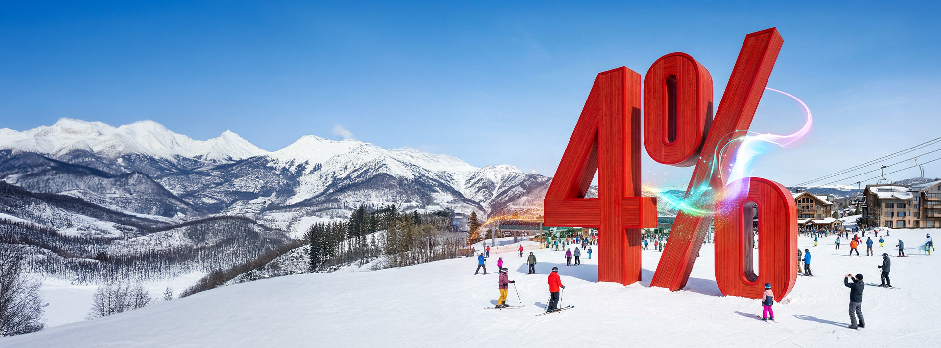 liczba 4% na stoku narciarskim