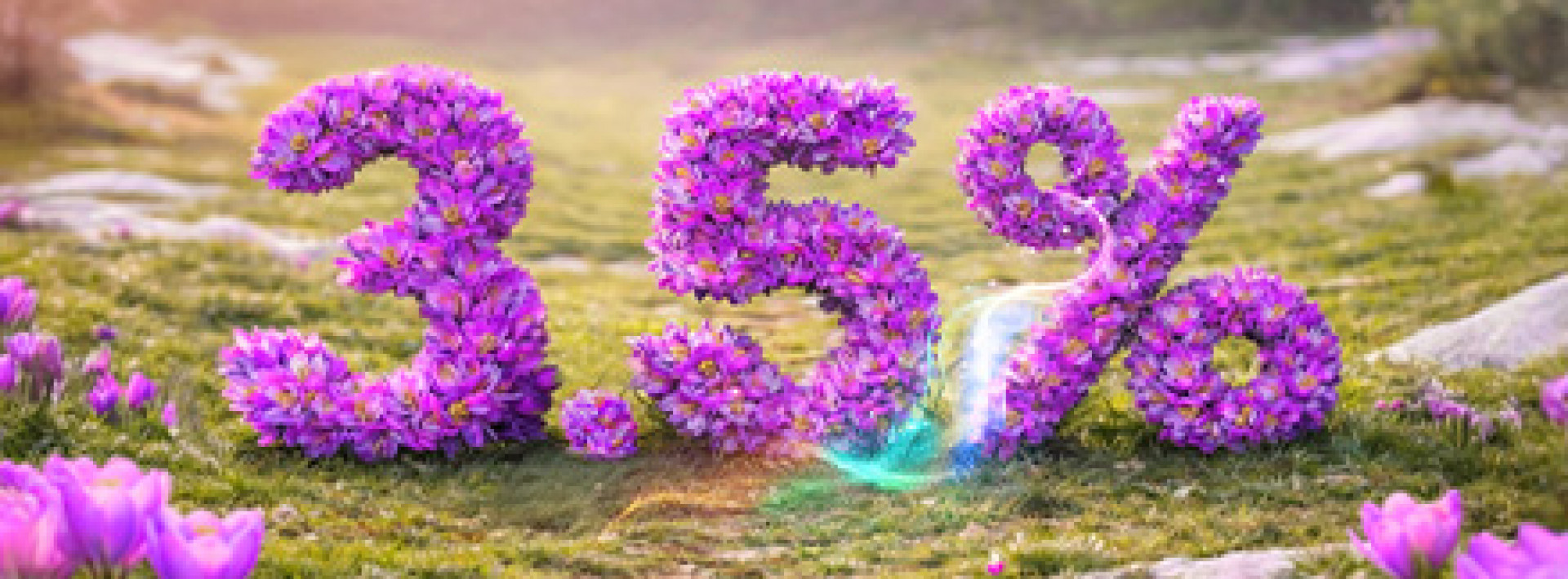 Baner promocyjny lokaty - liczba 3,5% na czerwonym tle z motywem serc