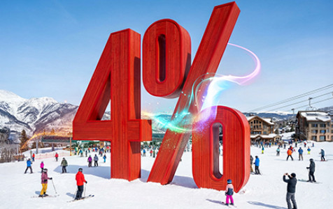 liczba 4% na stoku narciarskim