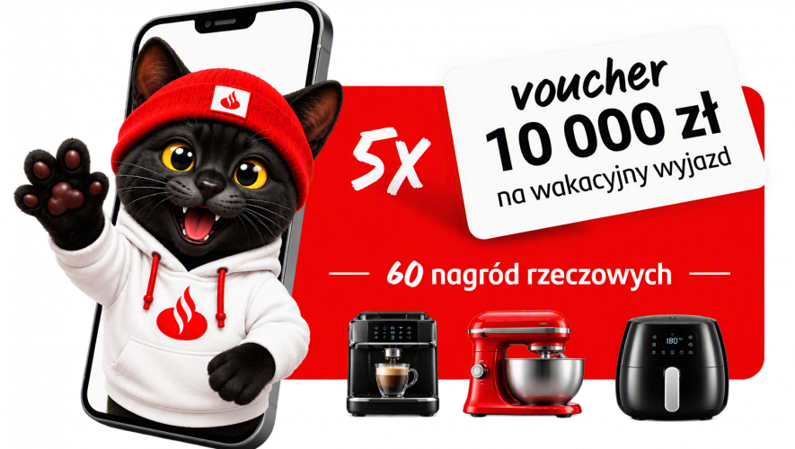 Kot promujący konkurs "Apka w grze".